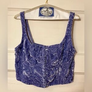 Wild Fable Crushed Velvet Corset Bustier Crop Tank Top